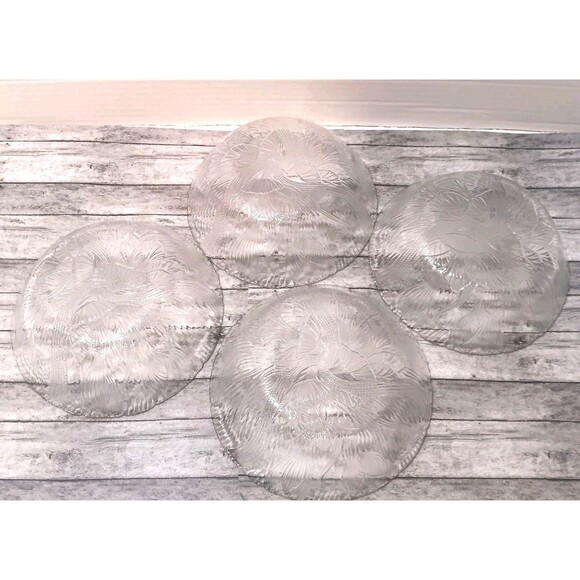 Set Of 4 Canterbury Crocus Clear Glass  Salad Bowls 6.25" Arcoroc - Picture 9 of 10